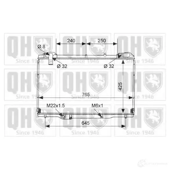 Радиатор охлаждения двигателя QUINTON HAZELL 670588 qer1969 PX9C OB7 5016594018043