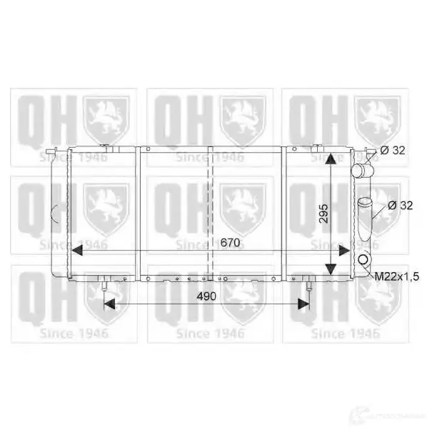 Радиатор охлаждения двигателя QUINTON HAZELL 5016593553248 qer1834 3Y FYH7N 670468