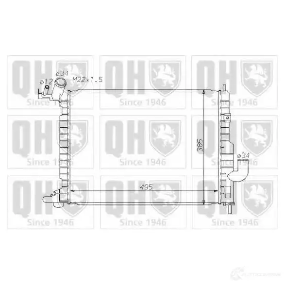 Радиатор охлаждения двигателя QUINTON HAZELL 5016593551992 670381 DARA 0 qer1703