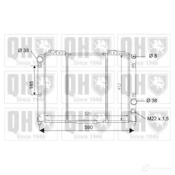 Радиатор охлаждения двигателя QUINTON HAZELL qer1564 LUH KQ8 670259 5016593550834
