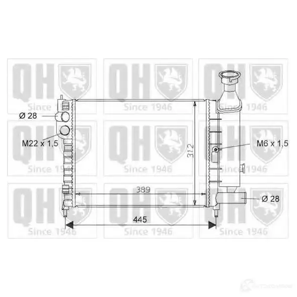 Радиатор охлаждения двигателя QUINTON HAZELL qer1607 5016593551176 CJO W8 670291