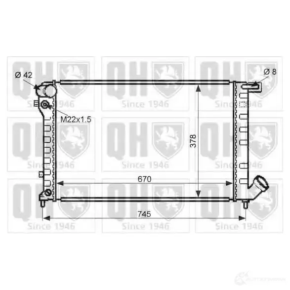 Радиатор охлаждения двигателя QUINTON HAZELL WOB8 K qer1527 5016593397668 670223