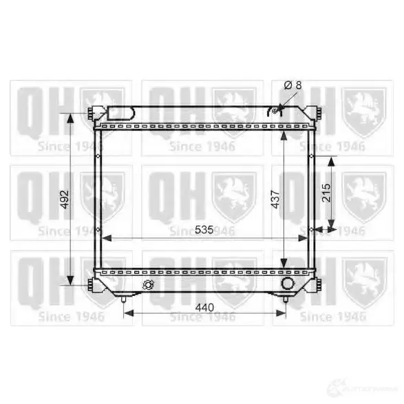 Радиатор охлаждения двигателя QUINTON HAZELL 671115 qer2505 DTO YNZ 5050438134940