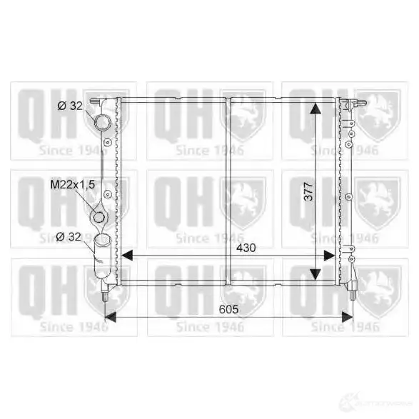 Радиатор охлаждения двигателя QUINTON HAZELL 670046 qer1326 5016593370838 0T HUJZZ