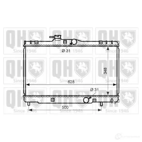 Радиатор охлаждения двигателя QUINTON HAZELL 671124 5050438135039 qer2514 4JD XUPT изображение 0