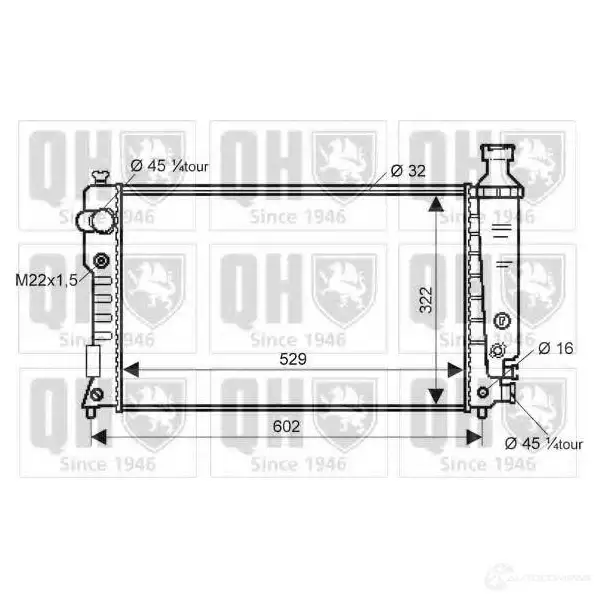 Радиатор охлаждения двигателя QUINTON HAZELL 670445 qer1806 5016593552982 27MM EYI