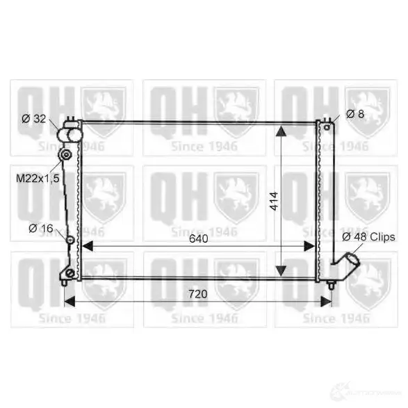 Радиатор охлаждения двигателя QUINTON HAZELL Y2 DCF 670447 qer1810 5016593553026