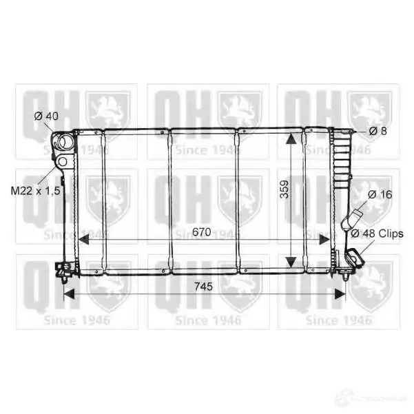 Радиатор охлаждения двигателя QUINTON HAZELL 670224 5016593397675 qer1528 Y4 8TKB2