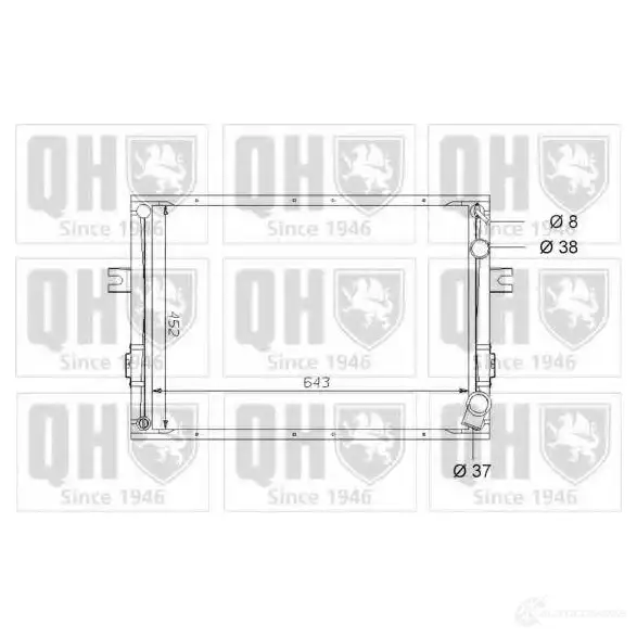 Радиатор охлаждения двигателя QUINTON HAZELL 670336 T815 H3N qer1657 5016593551565