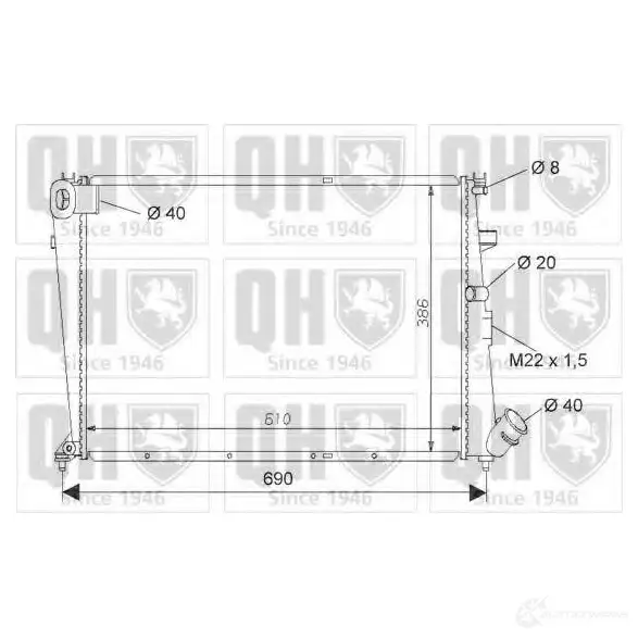 Радиатор охлаждения двигателя QUINTON HAZELL 5016593397422 qer1503 670199 5LNON O