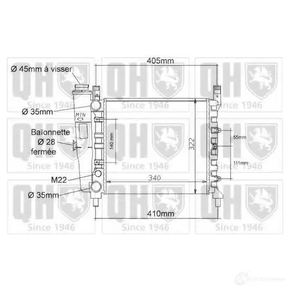 Радиатор охлаждения двигателя QUINTON HAZELL qer1094 669863 PJGS Q3 5016593368705