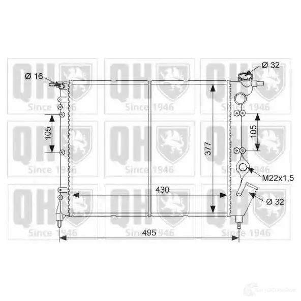 Радиатор охлаждения двигателя QUINTON HAZELL 670464 B 3G8ZS2 qer1830 5016593553200
