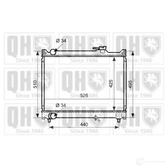 Радиатор охлаждения двигателя QUINTON HAZELL 671114 qer2504 IVCQ AD 5050438134933