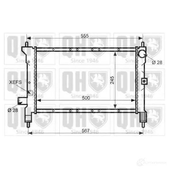 Радиатор охлаждения двигателя QUINTON HAZELL 670137 qer1434 5016593372023 16VR IW