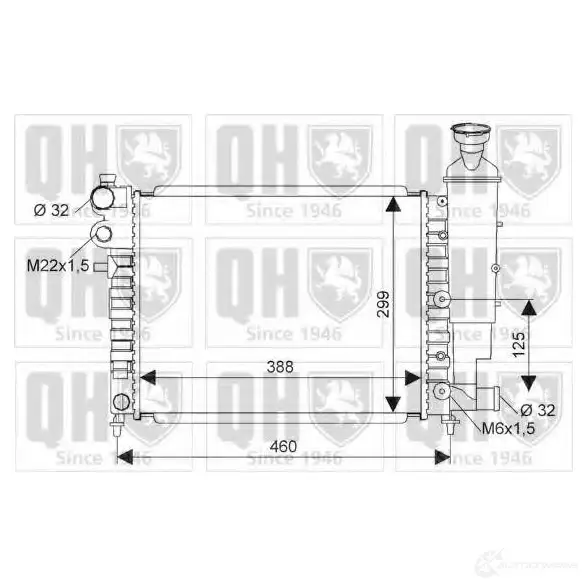 Радиатор охлаждения двигателя QUINTON HAZELL 670201 5016593397446 5U X3W qer1505