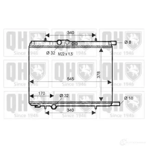 Радиатор охлаждения двигателя QUINTON HAZELL qer1912 JH 3U1 670533 5016594017015