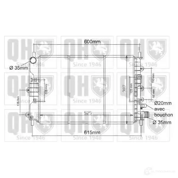 Радиатор охлаждения двигателя QUINTON HAZELL 5016593368880 669879 BNJQ SLO qer1111