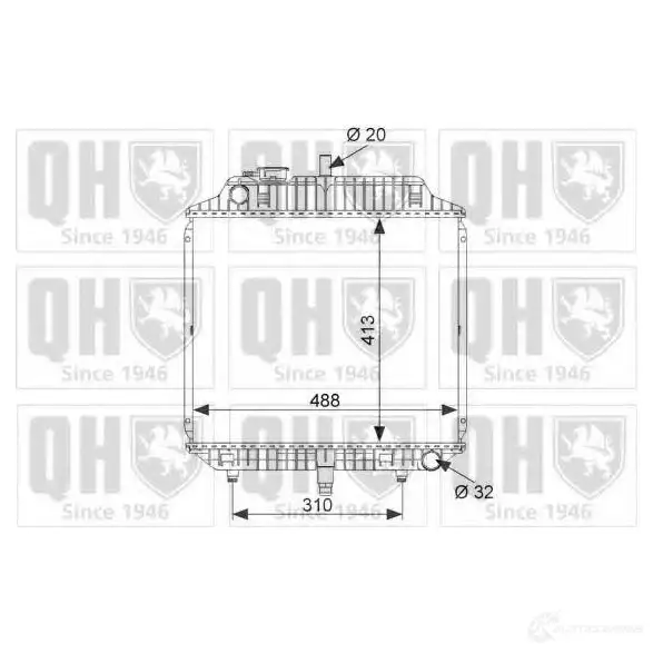 Радиатор охлаждения двигателя QUINTON HAZELL 670388 qer1719 A7 HXC 5016593552159