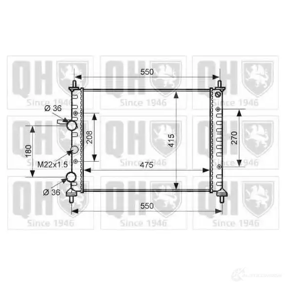 Радиатор охлаждения двигателя QUINTON HAZELL OE YJYIM qer2156 5050438006681 670767