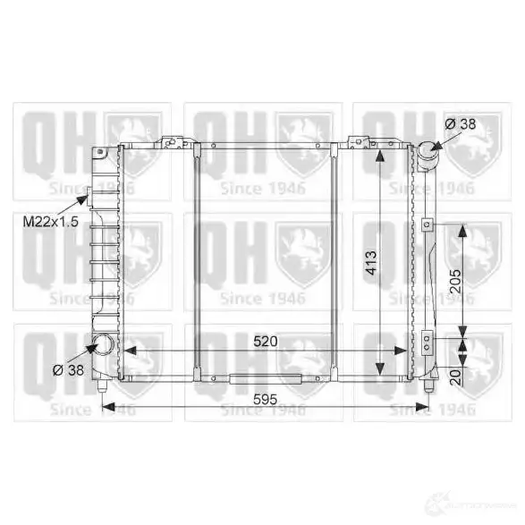 Радиатор охлаждения двигателя QUINTON HAZELL qer1889 670510 L AS68 5016594016780