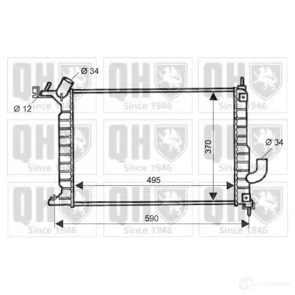 Радиатор охлаждения двигателя QUINTON HAZELL 670580 8 P378W4 5016594017428 qer1961
