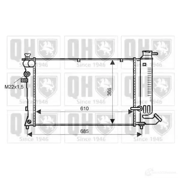Радиатор охлаждения двигателя QUINTON HAZELL U SAP0 qer2274 670884 5050438007862
