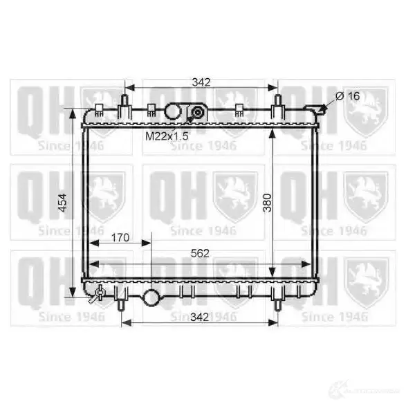 Радиатор охлаждения двигателя QUINTON HAZELL 671091 J 3KF3 5050438134704 qer2481