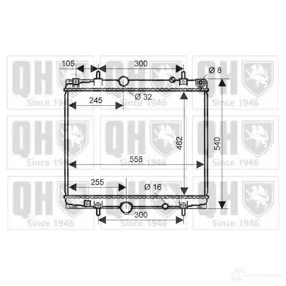 Радиатор охлаждения двигателя QUINTON HAZELL Z 0M98H 5050438001402 670684 qer2068