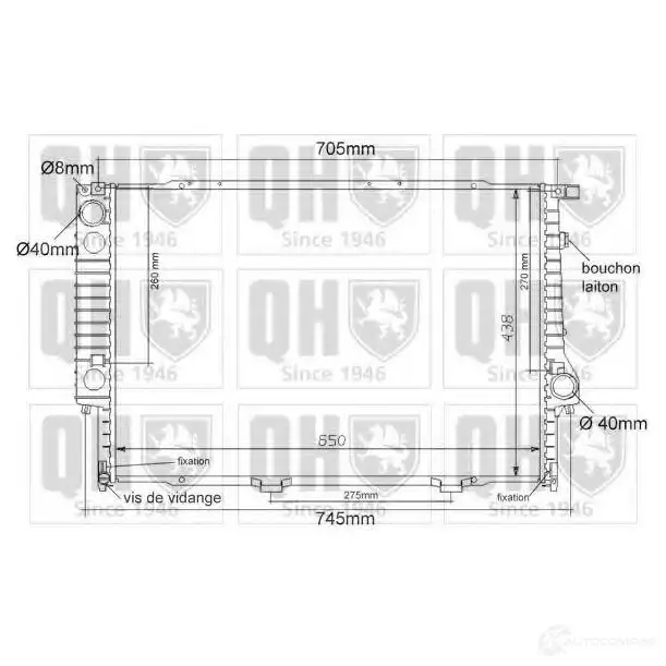 Радиатор охлаждения двигателя QUINTON HAZELL 5016593368057 JQS 0VT 669814 qer1023
