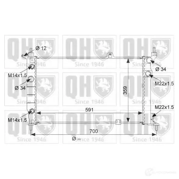 Радиатор охлаждения двигателя QUINTON HAZELL qer1876 670497 3 7ZJH 5016593553620