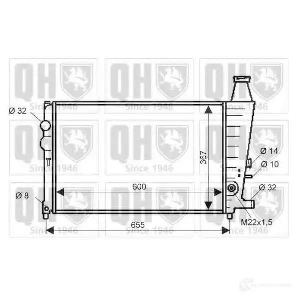 Радиатор охлаждения двигателя QUINTON HAZELL 670203 5016593397460 Y5D 3F9 qer1507