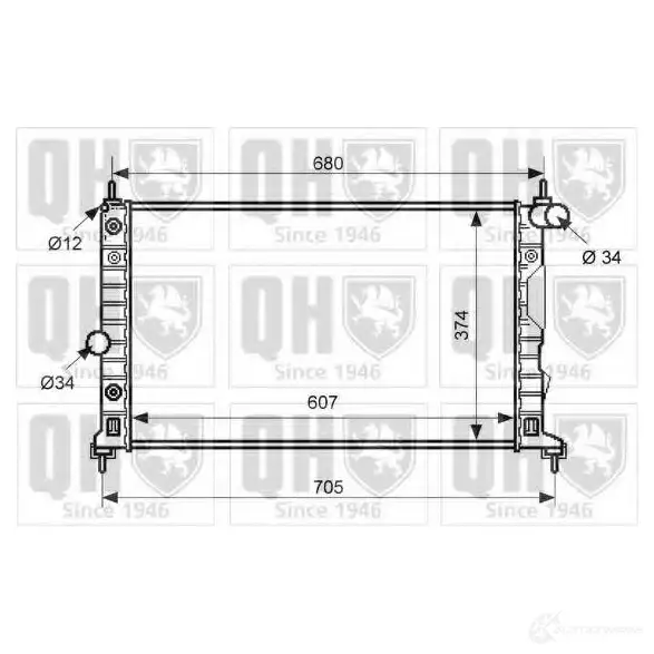 Радиатор охлаждения двигателя QUINTON HAZELL 671108 HPL1 DP1 5050438134872 qer2498