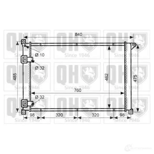 Радиатор охлаждения двигателя QUINTON HAZELL 20 F754 5016594017657 qer1986 670604