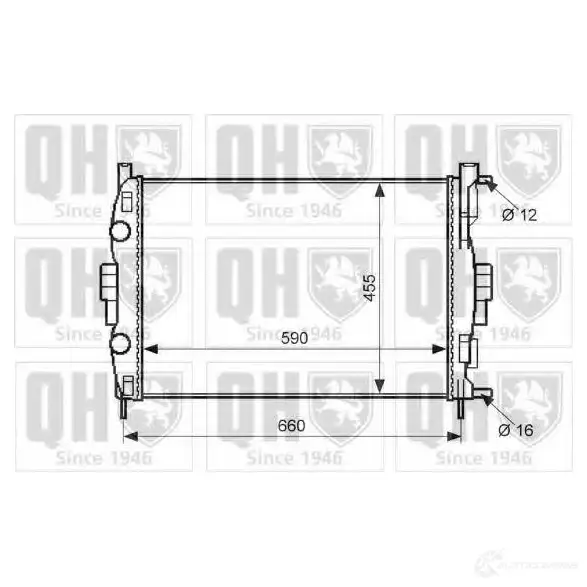 Радиатор охлаждения двигателя QUINTON HAZELL 670690 qer2074 5050438001464 9GGO6 G изображение 0