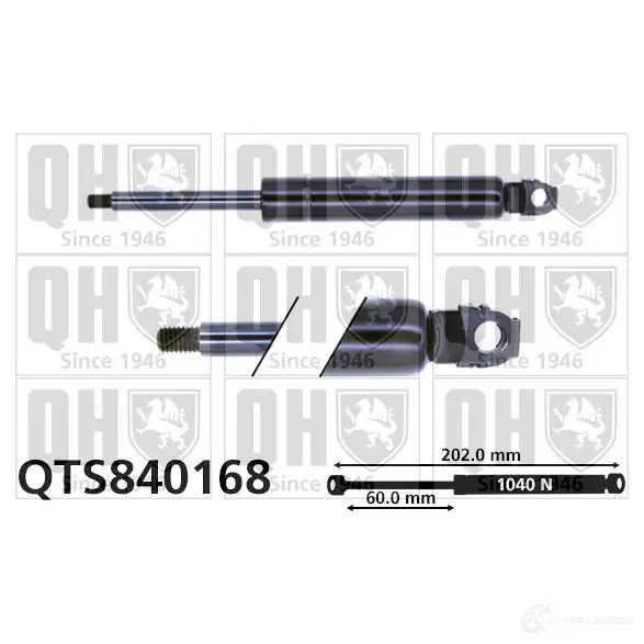 Амортизатор капота QUINTON HAZELL 689229 5050438257007 qts840168 1N ZXT