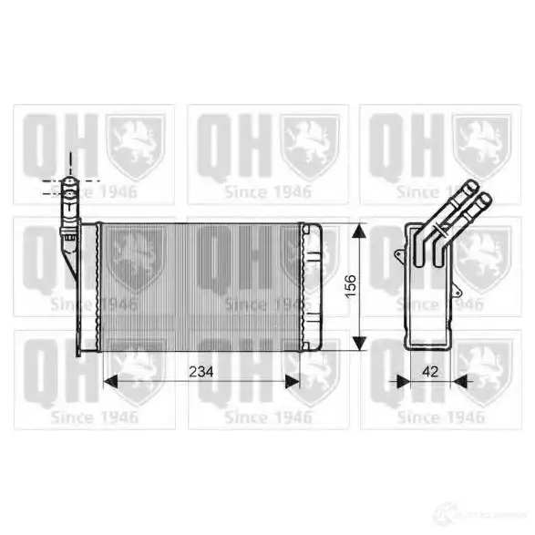 Радиатор печки, теплообменник QUINTON HAZELL 5016593367333 qhr2058 674239 61U CV