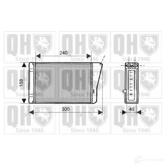 Радиатор печки, теплообменник QUINTON HAZELL 5016593553811 0 0Z9Q qhr2117 674297 изображение 0