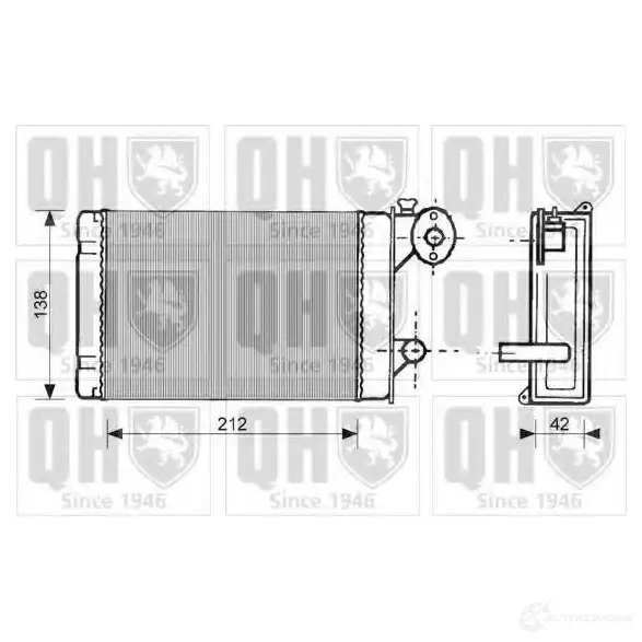 Радиатор печки, теплообменник QUINTON HAZELL 5016593367180 674222 qhr2040 OX BKYG
