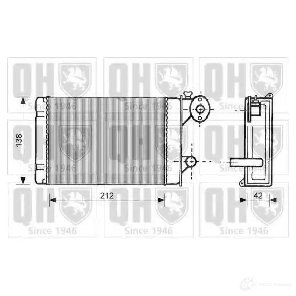Радиатор печки, теплообменник QUINTON HAZELL 5016593367180 674222 qhr2040 OX BKYG изображение 0