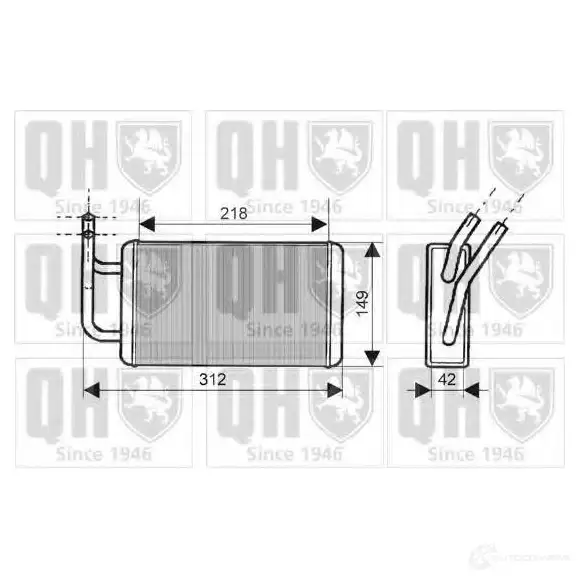 Радиатор печки, теплообменник QUINTON HAZELL 674293 5016593553774 qhr2113 Y XCORSC изображение 0
