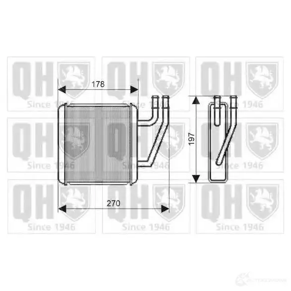 Радиатор печки, теплообменник QUINTON HAZELL 5050438006117 PJ5W R 674369 qhr2190 изображение 0