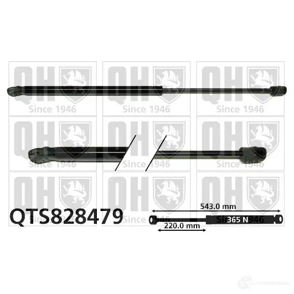 Амортизатор багажника, упор задней двери QUINTON HAZELL 69V VFGO qts828479 1209830667 5050438447590