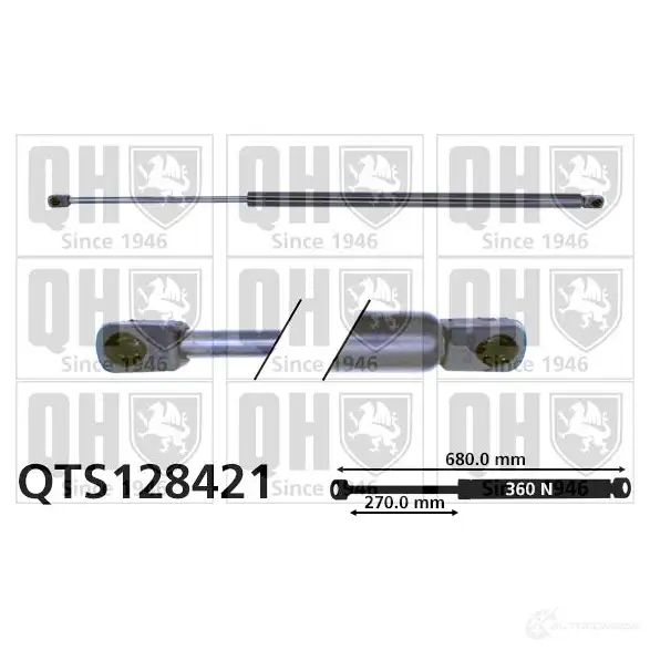 Амортизатор багажника, упор задней двери QUINTON HAZELL H6G6P G qts128421 5016593594593 688464