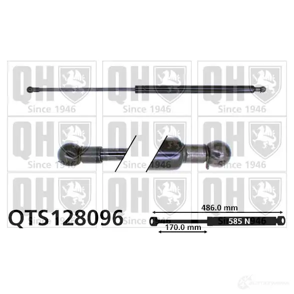 Амортизатор багажника, упор задней двери QUINTON HAZELL FKN OQQ qts128096 688287 5016593267596