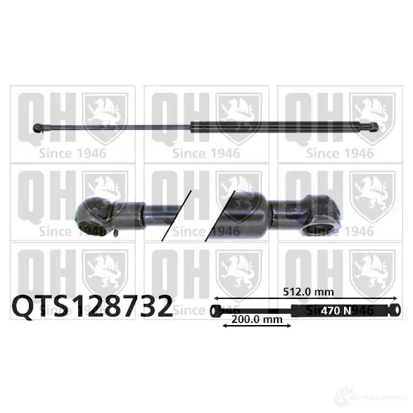 Амортизатор багажника, упор задней двери QUINTON HAZELL 688697 qts128732 5016593851849 SMY3 Y
