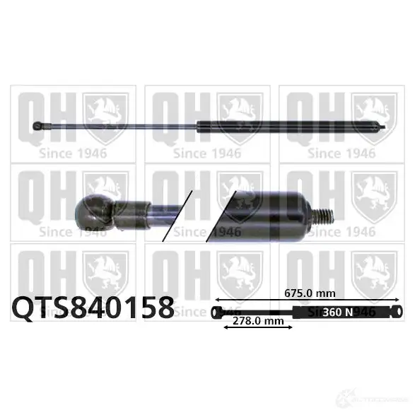 Амортизатор багажника, упор задней двери QUINTON HAZELL JN6 VH3C 5050438256918 689222 qts840158