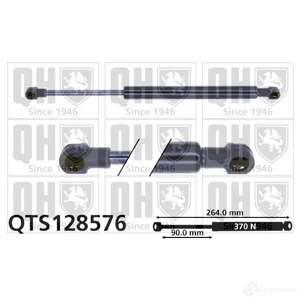 Амортизатор багажника, упор задней двери QUINTON HAZELL 688557 5016593884410 qts128576 XM RU37E