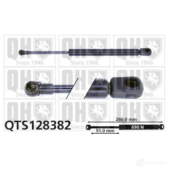 Амортизатор багажника, упор задней двери QUINTON HAZELL 5016593594272 688430 R APV8FL qts128382