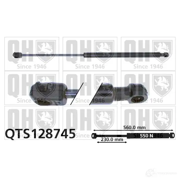 Амортизатор багажника, упор задней двери QUINTON HAZELL qts128745 5016593851979 KGRS1 SA 688709