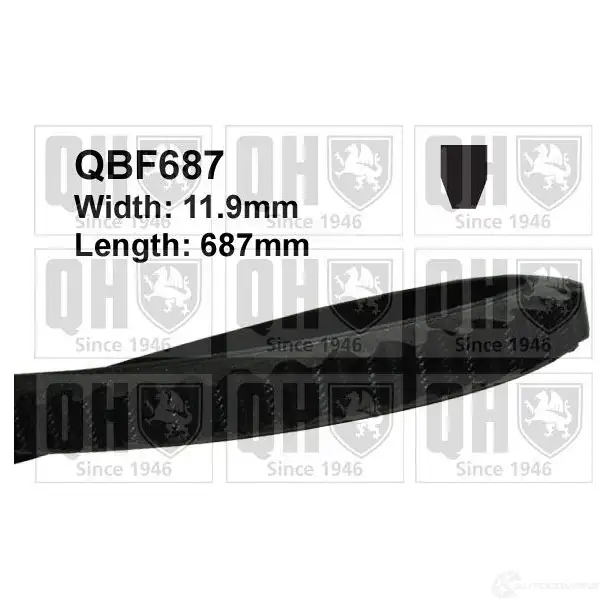 Клиновой ремень QUINTON HAZELL AVX11,9 x687 qbf687 659045 AVX11.9x687